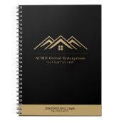 モダン実在不動産仲介業者のロゴ ノートブック (正面)