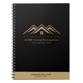 モダン実在不動産仲介業者のロゴ ノートブック