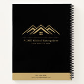 モダン実在不動産仲介業者のロゴ ノートブック (裏面)