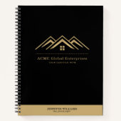 モダン実在不動産仲介業者のロゴ ノートブック (正面)