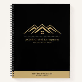 モダン実在不動産仲介業者のロゴ ノートブック