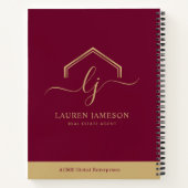 モダン実在不動産仲介業者のロゴ ノートブック (裏面)