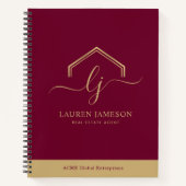 モダン実在不動産仲介業者のロゴ ノートブック (正面)