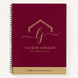 モダン実在不動産仲介業者のロゴ ノートブック