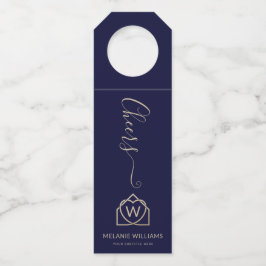 モダン実在不動産仲介業者のロゴ ボトルネックタグ