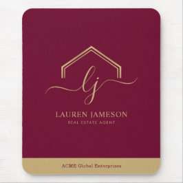 モダン実在不動産仲介業者のロゴ マウスパッド