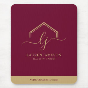 モダン実在不動産仲介業者のロゴ マウスパッド