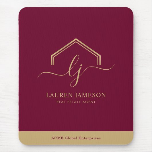 モダン実在不動産仲介業者のロゴ マウスパッド (正面)