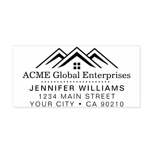 モダン実在不動産仲介業者のロゴ ラバースタンプ (インプリント)