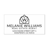 モダン実在不動産仲介業者のロゴ ラバースタンプ (インプリント)