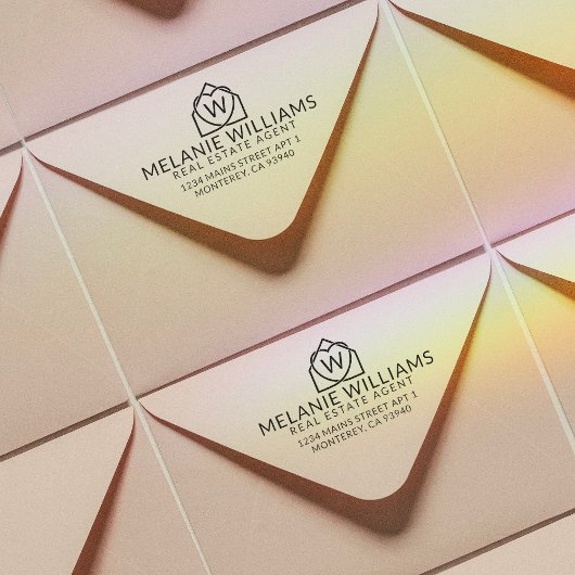 モダン実在不動産仲介業者のロゴ ラバースタンプ