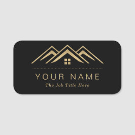 モダン実在不動産仲介業者のロゴ 名札