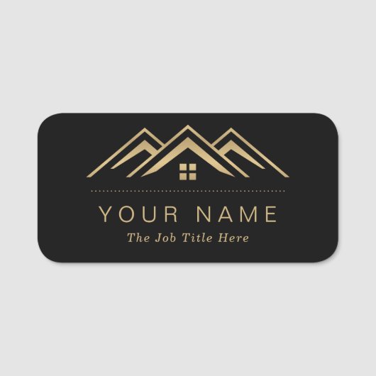 モダン実在不動産仲介業者のロゴ 名札