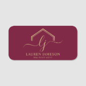 モダン実在不動産仲介業者のロゴ 名札 (正面)