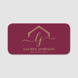モダン実在不動産仲介業者のロゴ 名札