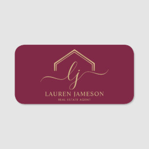 モダン実在不動産仲介業者のロゴ 名札