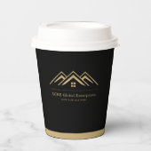 モダン実在不動産仲介業者のロゴ 紙コップ (正面)