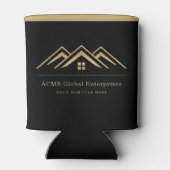 モダン実在不動産仲介業者のロゴ 缶クーラー (裏面)