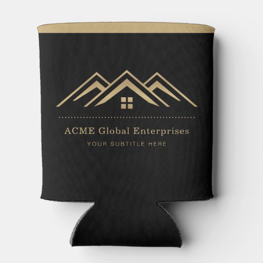 モダン実在不動産仲介業者のロゴ 缶クーラー (裏面)