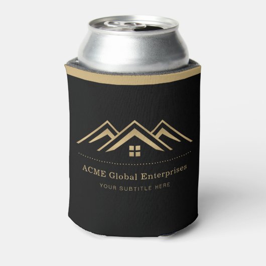 モダン実在不動産仲介業者のロゴ 缶クーラー (缶裏面)