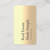 モダン実在不動産仲介業者製シンプル金ゴールド 名刺 (正面)