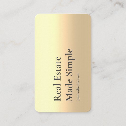 モダン実在不動産仲介業者製シンプル金ゴールド 名刺 (正面)