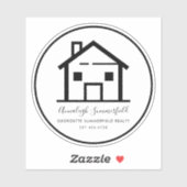 モダン実在不動産屋パーソナライズされた社 シール (シート)