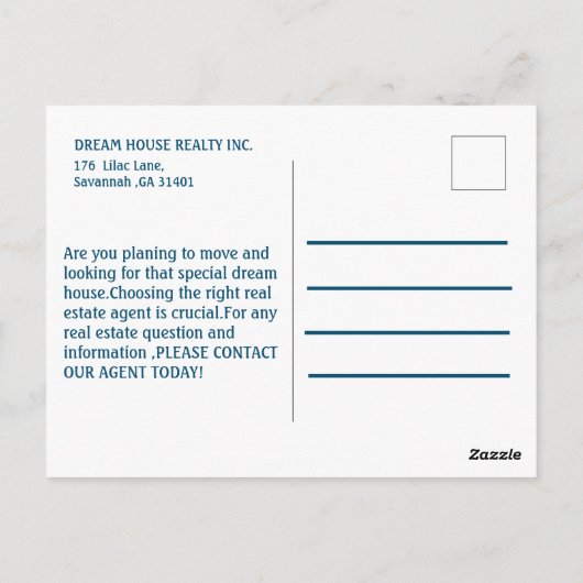 モダン実在不動産直売マーケティング ポストカード (裏面)