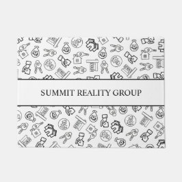 モダン実在不動産QRコードマーケティング ドアマット