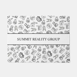 モダン実在不動産QRコードマーケティング ドアマット