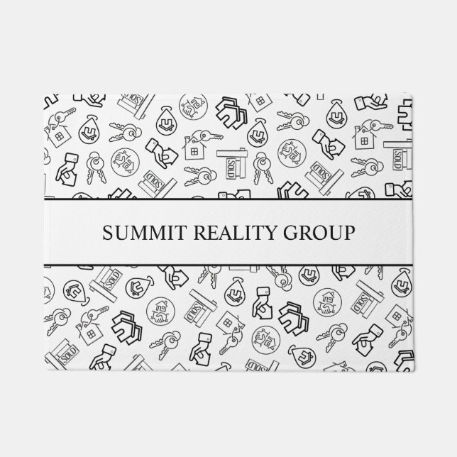 モダン実在不動産QRコードマーケティング ドアマット (正面)