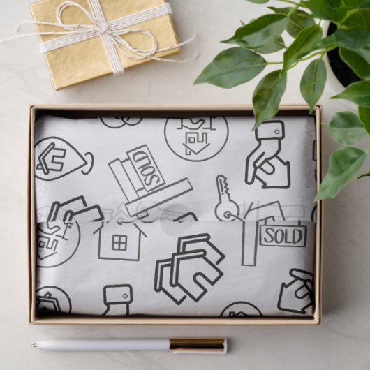 モダン実在不動産QRコードマーケティング 薄葉紙 (ギフト)