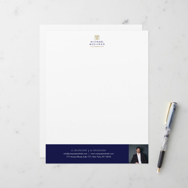 モダン実在代理店頭文房具 レターヘッド (正面/裏面インサイチュ)