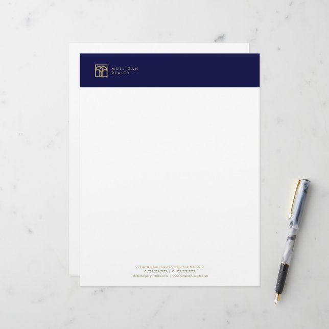 モダン実在代理店頭文房具 レターヘッド (正面/裏面インサイチュ)