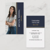 モダン実在代理 |写真レイアウト（縦） B 名刺 (正面/裏面)