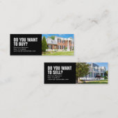 モダン実在住宅写真プロフェッショナル不動産仲介業者 スキニー名刺 (正面/裏面)