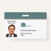 モダン実在写真テンプレートエステート名 バッジ (裏面)