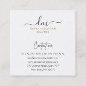 モダン実在名代理 スクエア名刺 (裏面)