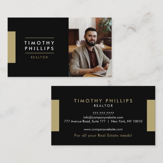 モダン実在名代理 名刺 (正面/裏面)