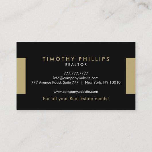 モダン実在名代理 名刺 (裏面)