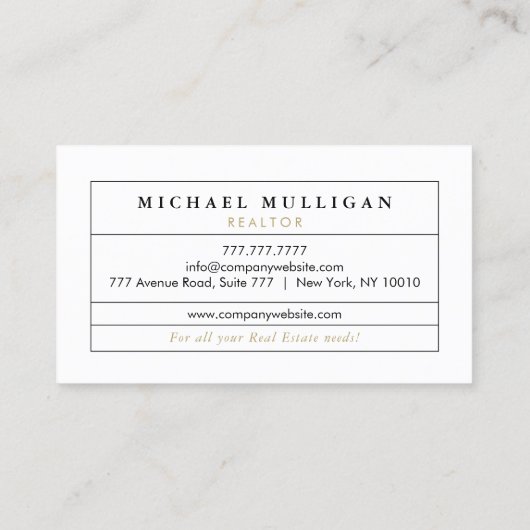 モダン実在名代理 名刺 (裏面)