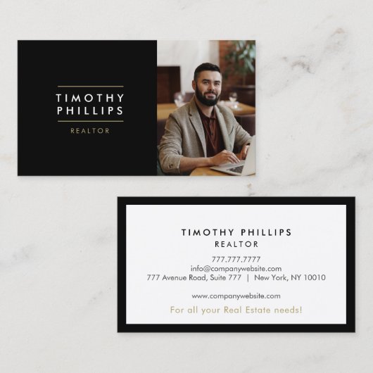 モダン実在名代理 名刺 (正面/裏面)