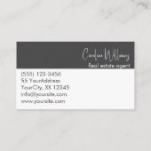 モダン実在地主丸い写真白白白玉丸 名刺 (裏面)