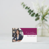 モダン実在地主丸フォトワインホワイト 名刺 (スタンド正面)