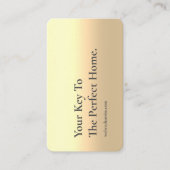 モダン実在地剤不動産仲介業者鍵ブラック金ゴールド 名刺 (正面)