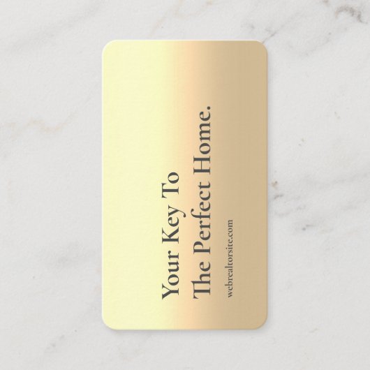 モダン実在地剤不動産仲介業者鍵金ゴールド 名刺 (正面)