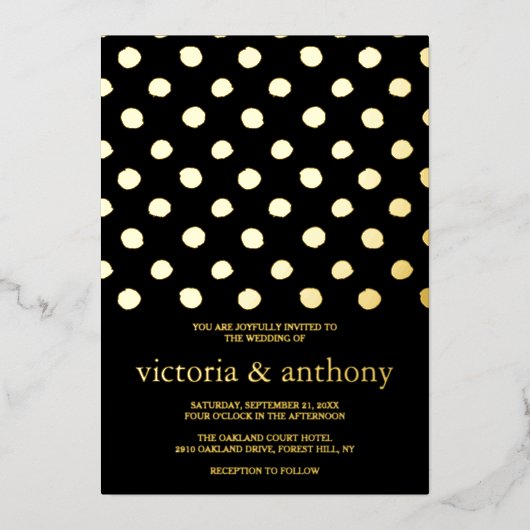 モダン実在結婚2 箔招待状 (正面)