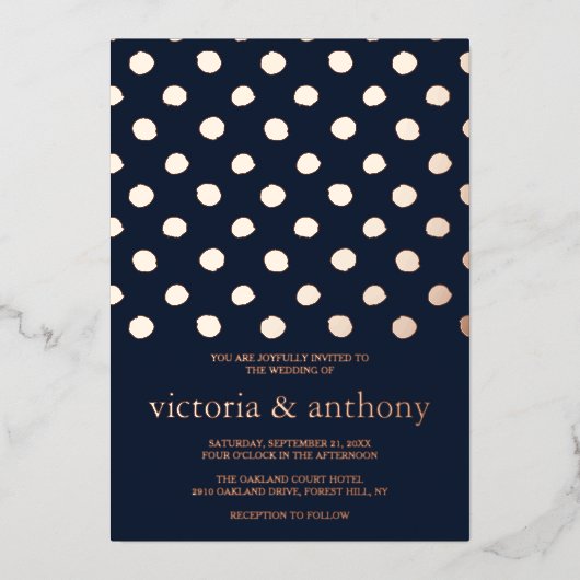 モダン実在結婚2 箔招待状 (正面)