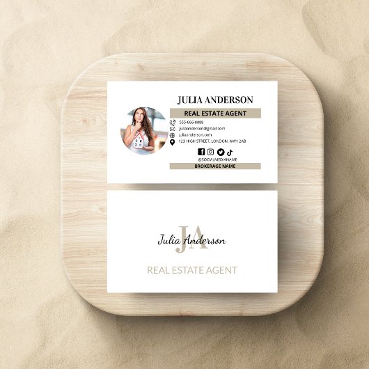 モダン実在財マーケティング事業不動産仲介業者 名刺