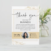 モダン実在金ゴールドEstate Agent写真サンキューカード 招待状 (スタンド正面)